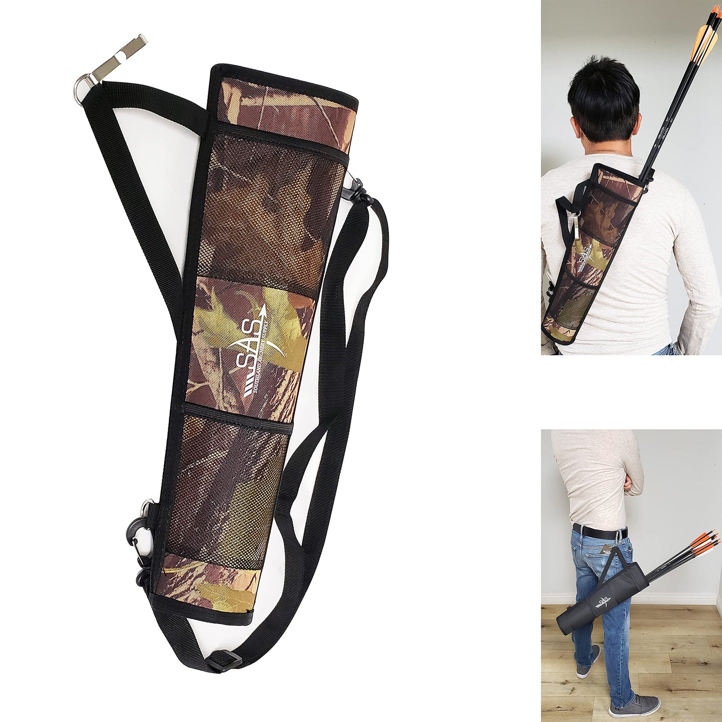 SAS Archery Side Tube Quiver with Belt Clip (2-in-1 Black)