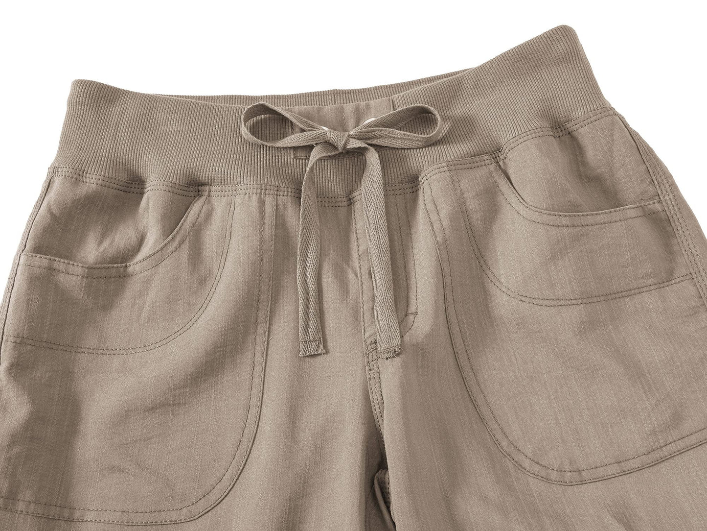 MoFiz Women's Sports Capri Pant Cargo Hiking Pants Lightweight Quick Dry Running Outdoor Capris for Women UPF 50+ Button Pockets Khaki L