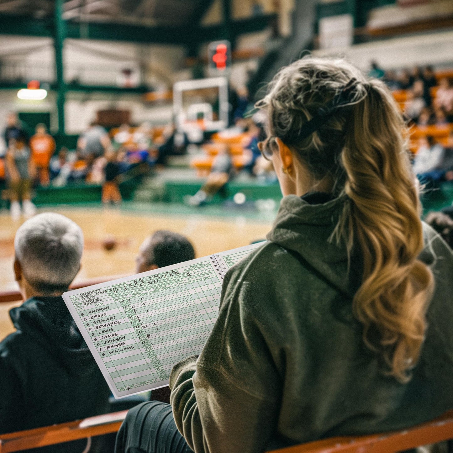 Murray Sporting Goods Classic Basketball Scorebook - 35 Games Green Score Keeper Book | Stat Tracker Scoresbook for Youth Basketball (1)