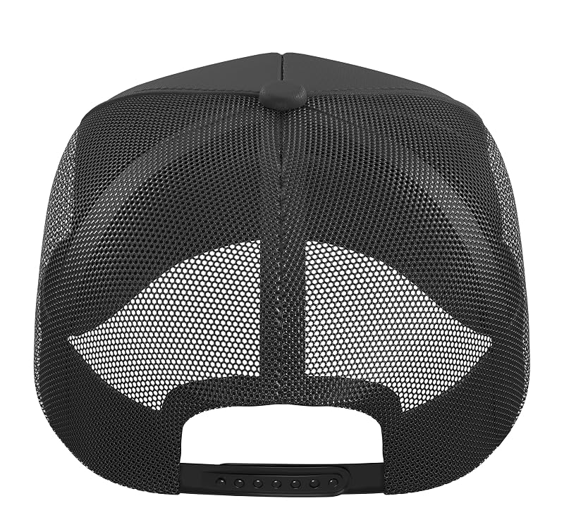 Custom Trucker Hat with Adjustable Mesh Back - Black, One Size