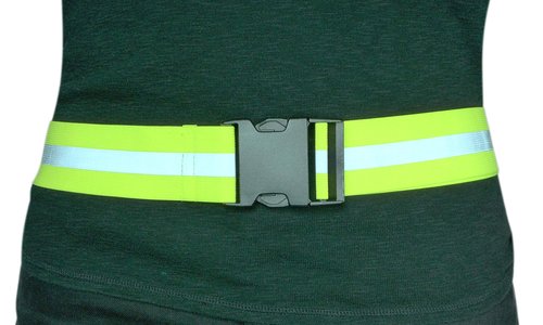 Endura Max Reflectives Reflective Elastic Belt or Sash, Military Heritage Style Glow Belt, Running Walking Motorcycling, Adjustable (Lime Green Ultralight, Regular)