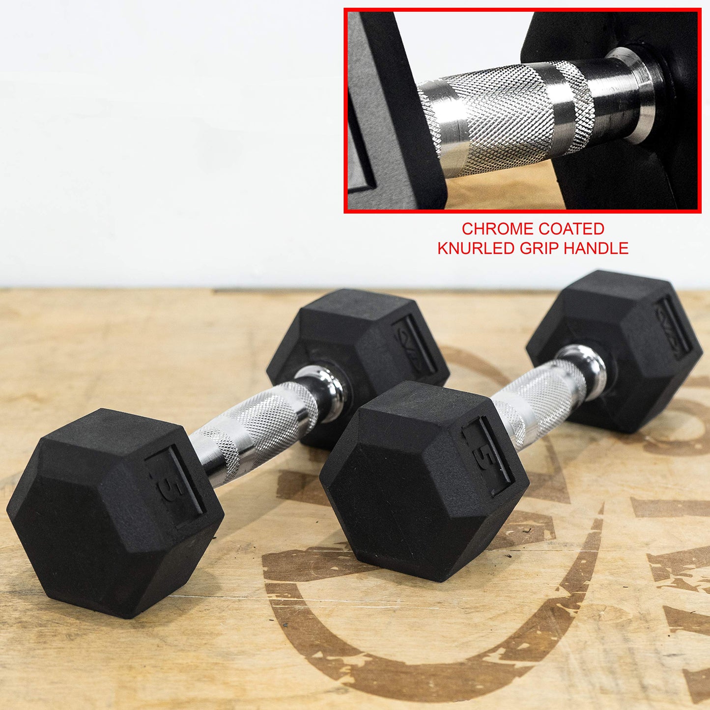 Valor Fitness Rubber Hex Dumbbells, 5 lb Pair, Free Weights for Strength Training, Home Gym Workouts, Muscle Building, Full Body Exercise Equipment