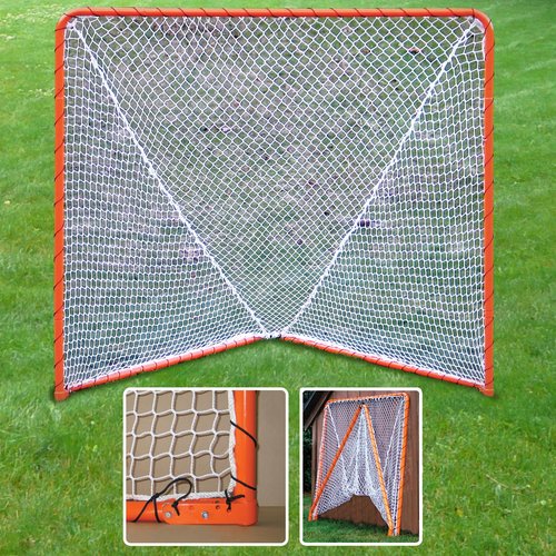 EZGoal Lacrosse Folding Goal, 6 x 6-Feet, Orange