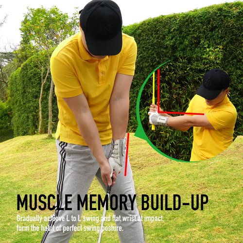 GAIARENA Golf Wrist Brace Wrist Hinge Swing Aid, Efficient Golf Swing Training Equipment to Correct Wrist’s Angle & Develop Muscle Memory for Beginner Golfers (Right-Handed Golfer)