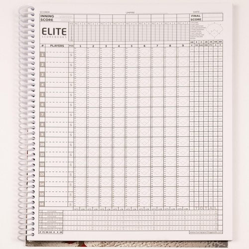 Elite Clipboards Baseball Scorebook - 50 Games Score Book Side by Side Score Keeping Book for Stats | Baseball Stat Tracking Book - High School, Middle School, Little League for Scorekeepers