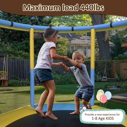 60" Trampoline for Kids, 5FT Mini Indoor and Outdoor Toddler Trampoline with Net