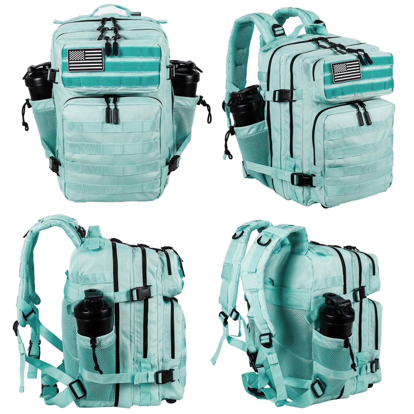 LHI Tactical Military Backpack for Men and Women 25L Army Assault Pack Bag Large Rucksack with Molle System-Peppermint