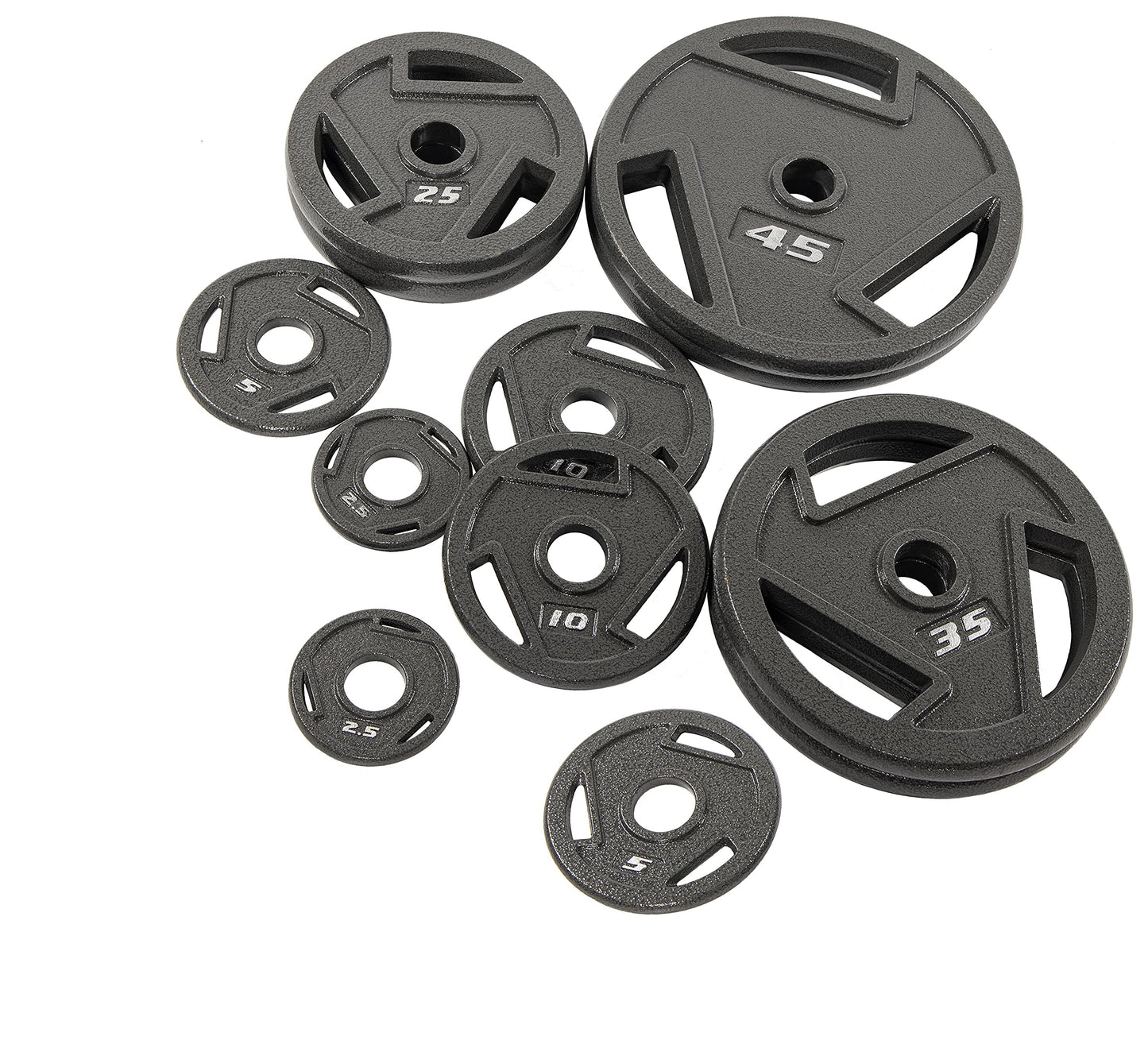 Signature Fitness Cast Iron Plate Weight Plate for Strength Training and Weightlifting, 2-Inch Center (Olympic), 2.5LB (Set of 2)