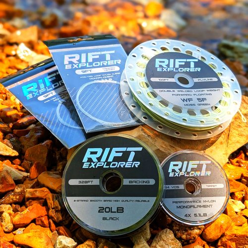 RIFT Explorer WF Fly Fishing Line Kit Dual Welded Loops 3 5WT Fly Fishing Line Pre-Tied Leader Braided Backing Tippet Fish Line