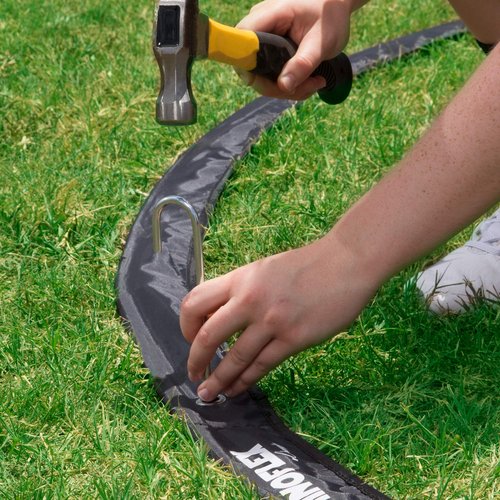 Champion Sports Women's Lacrosse Crease: Rhino Flex Portable Lacrosse Goal Crease - 17’ Diameter All Weather Crease with Weights, Stakes and Carry Bag