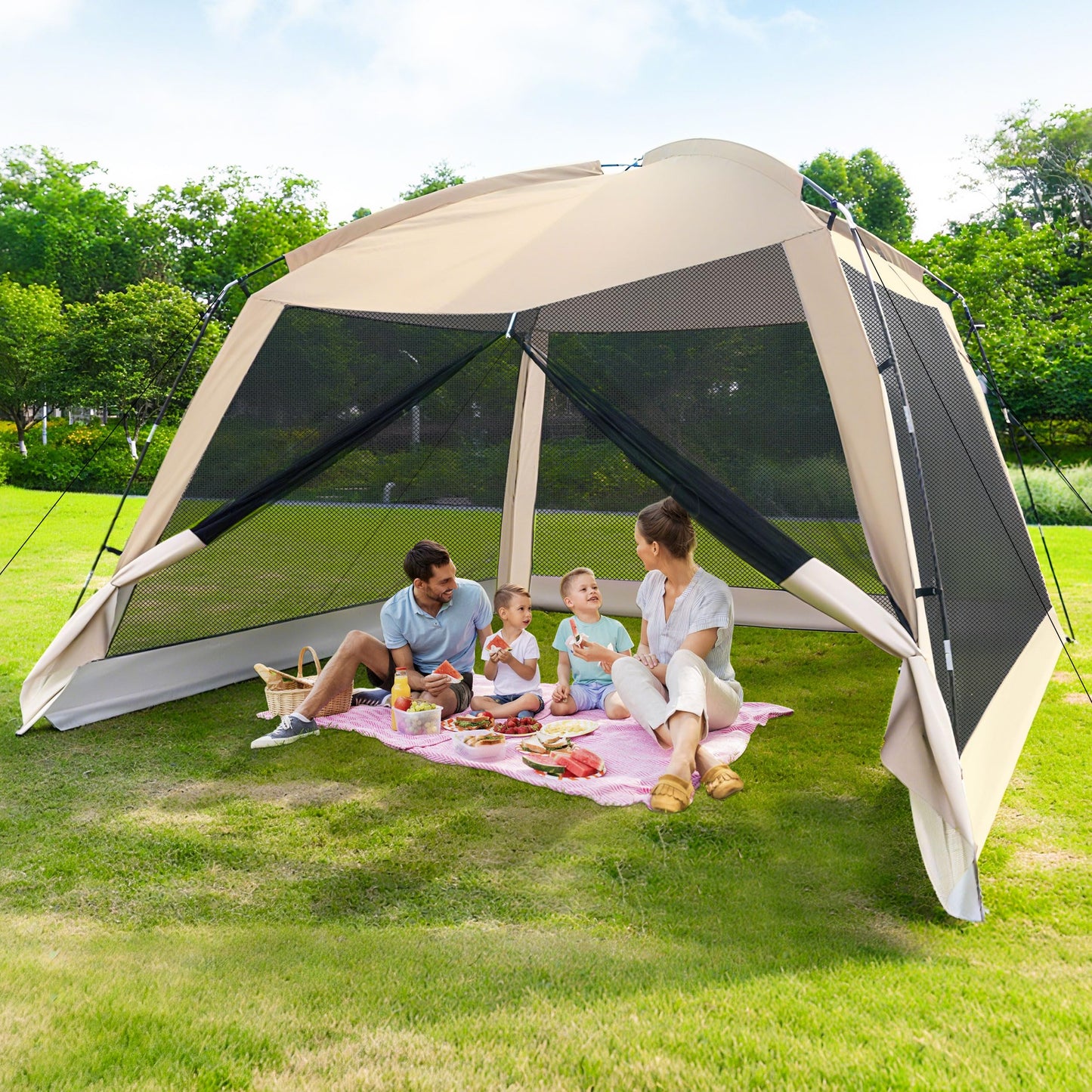 12' X 12' Screen House Room - Camping Screen Tent 8-10 Person&Instant UV Resistant Sun Shelter,Easy to Set up&Mosquito net Tent&Waterproof,Suitable for Family Camping Trip,Backyard,Picnic