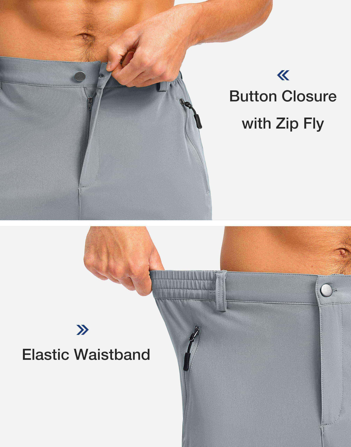 Pudolla Men's Hiking Shorts 11" Lightweight Cargo Work Shorts for Men Summer Travel Golf Casual Outdoor with 5 Pockets(Light Grey XX-Large)