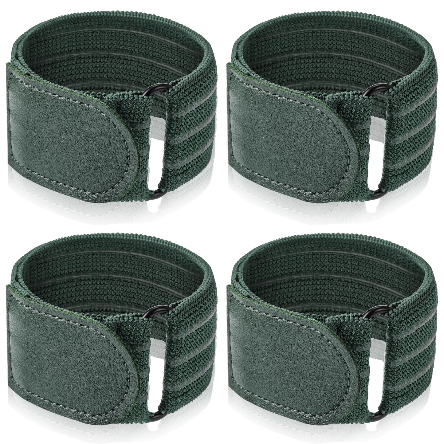 Vincreem 4 Pcs Elastic Ankle Straps Cycling Pant Leg Straps Adjustable Elastic Safety Band Boot Blousers for Climbing Fishing Outdoor Sport (Army Green)