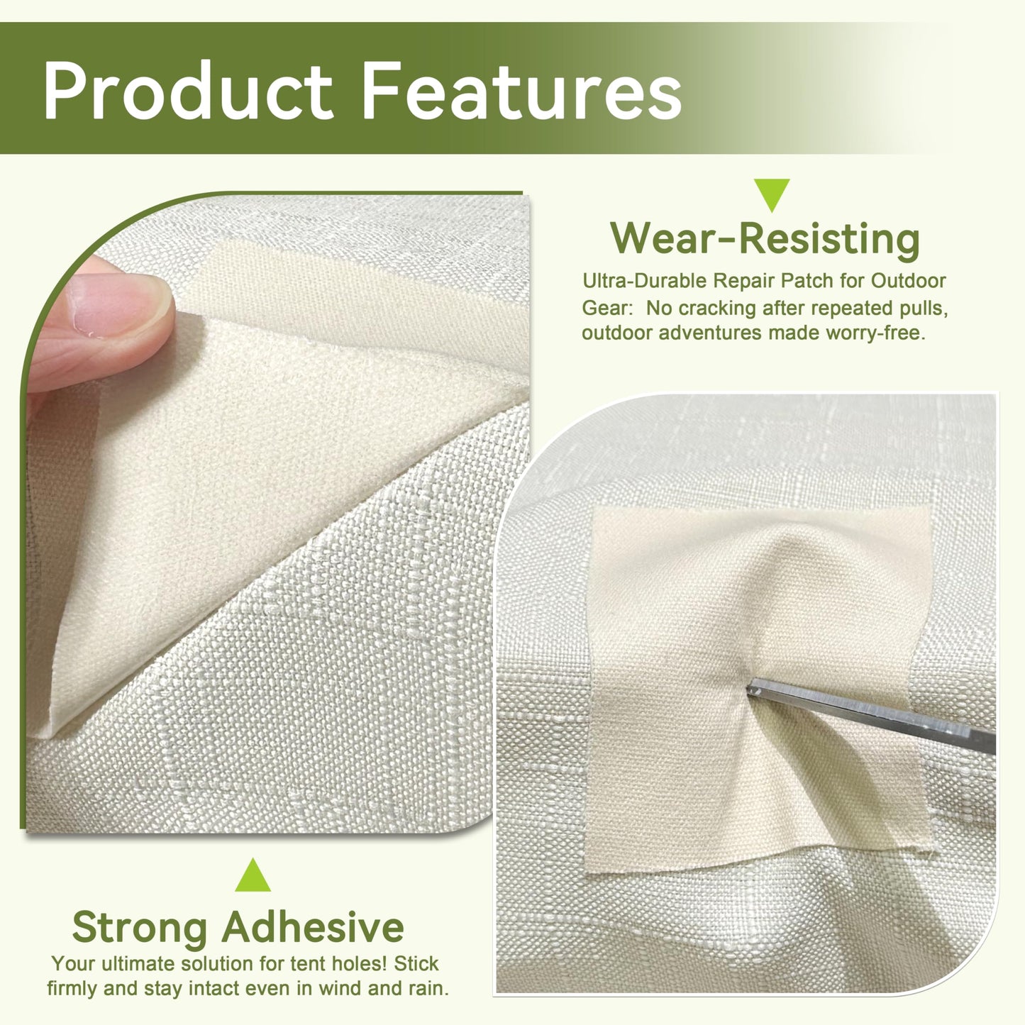 Besezx Canvas Repair Patch,Outdoor Gear Patch, 7.87x5.9 Inches 8PCS,Waterproof Self-Adhesive Fabric Repair Tape for Repairing Boat Covers,Sun Shades,Sofas,Tents,Lounge Chairs,Awnings (White)