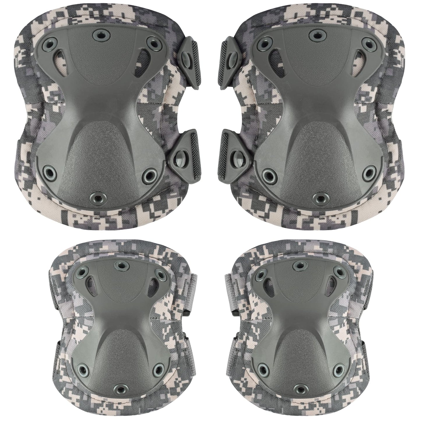 Professional Tactical Combat Knee and Elbow Protective Pads Sets Advanced Tactical Gear Set for Airsoft Paintball Hunting Army Skate Outdoor Sports (CP)