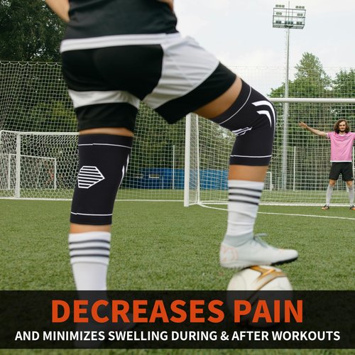 Knee Braces for Pain Relief, 2 Pack Thin Compression Sleeves for Meniscus Tears, Arthritis, ACL Support, Joint Recovery, Women Men, Teenagers Ideal for Workouts and Running