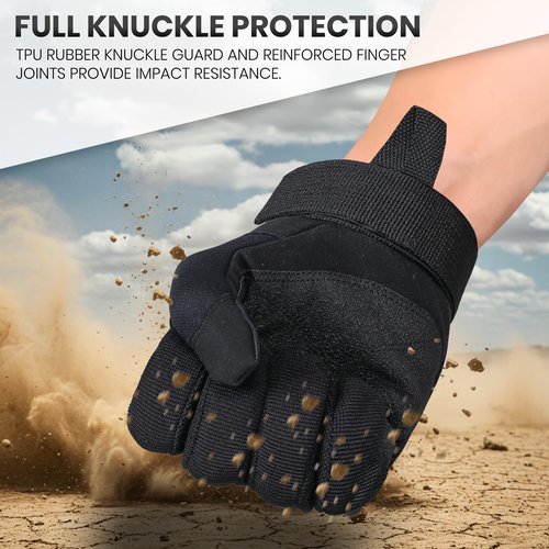 Tactical Gloves for Men, Touchscreen Motorcycle Gloves with Hard Shell & Palm Padding for Sports Motorcycle Cycling Tactical Airsoft Paintball Hunting Hiking Camping Climbing (Medium)