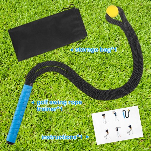AIUAIP Heavier Golf Rope Swing Trainer, Premium Professional Golf Swing Rope Training Aids, Warm-up Training Tempo Aid with Ball and Grip to Improve Speed and Rhythm for All Level Practice Golfers