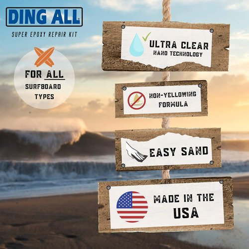 Ding All 3 Oz (84ml) Super Epoxy Repair Kit for Small to Medium Size Epoxy and Polyester Surfboards Repairs
