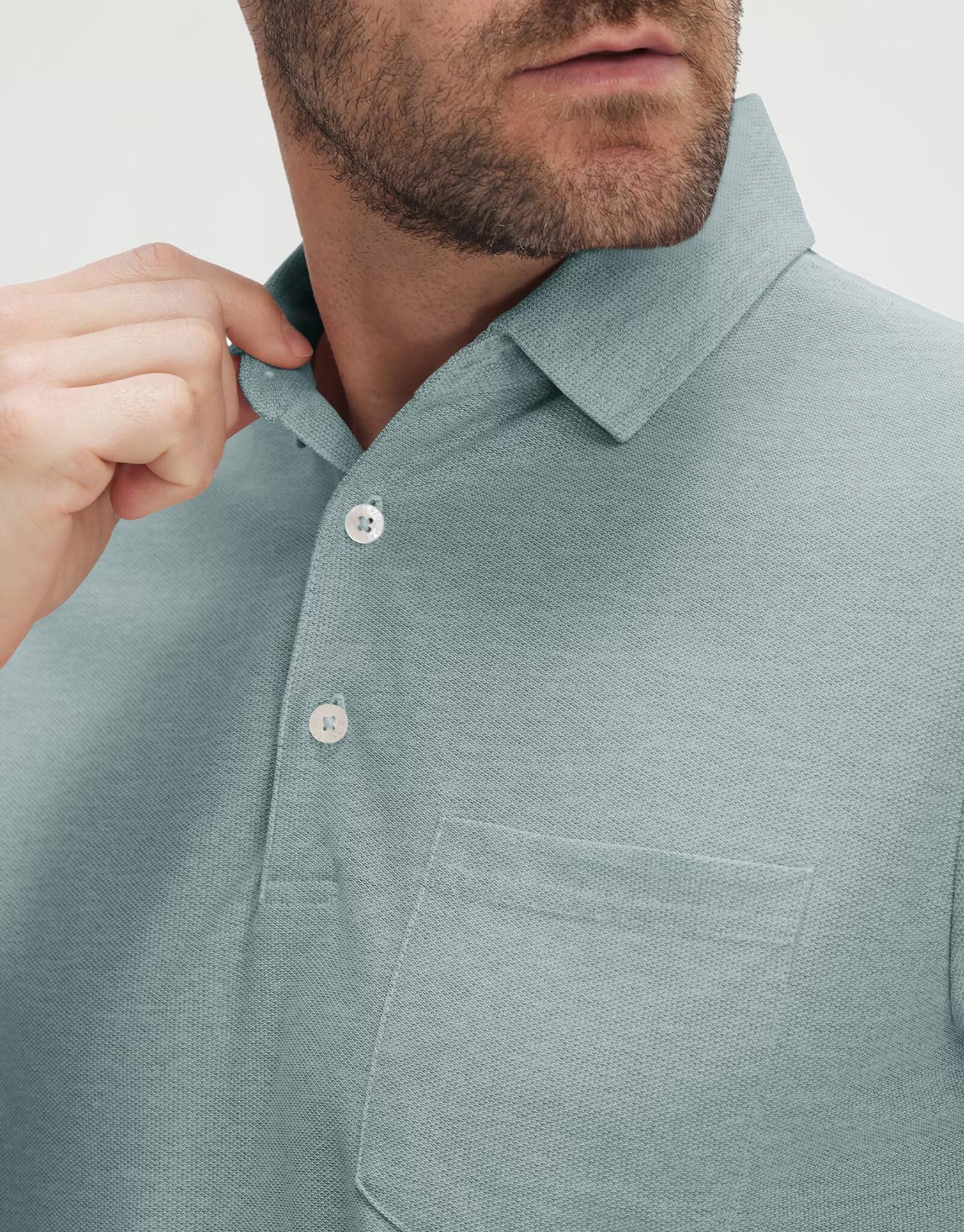 M MAELREG Golf Shirts for Men Short Sleeve Performance Quick Dry Fit Heather Designed Business Polo Shirts for Men Grey Blue