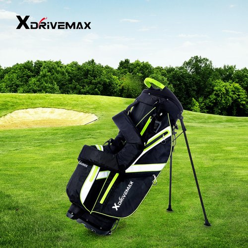 XDriveMax Golf Stand Bag, Lightweight Golf Bag with Stand for Men & Women Premium Golf Club Bags with Rain Cover,Cooler and Golf Accessory Kit,