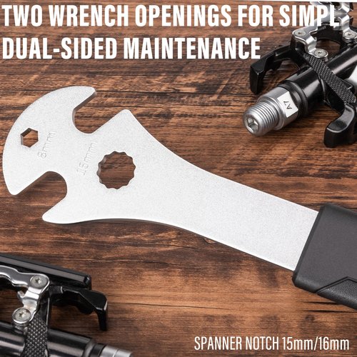 Bike Bicycle Pedal Wrench - Bicycle Pedal Removal Tool With Extra Long Handle-Pedal Spanner Double Wrench For Mountain Road Bike
