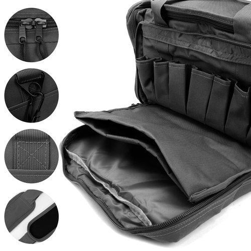 OSAGE RIVER Tactical Range Bag for Handguns and Hunting, Travel Duffel, 18 x 13 x 10 inches, Standard Duty, Black