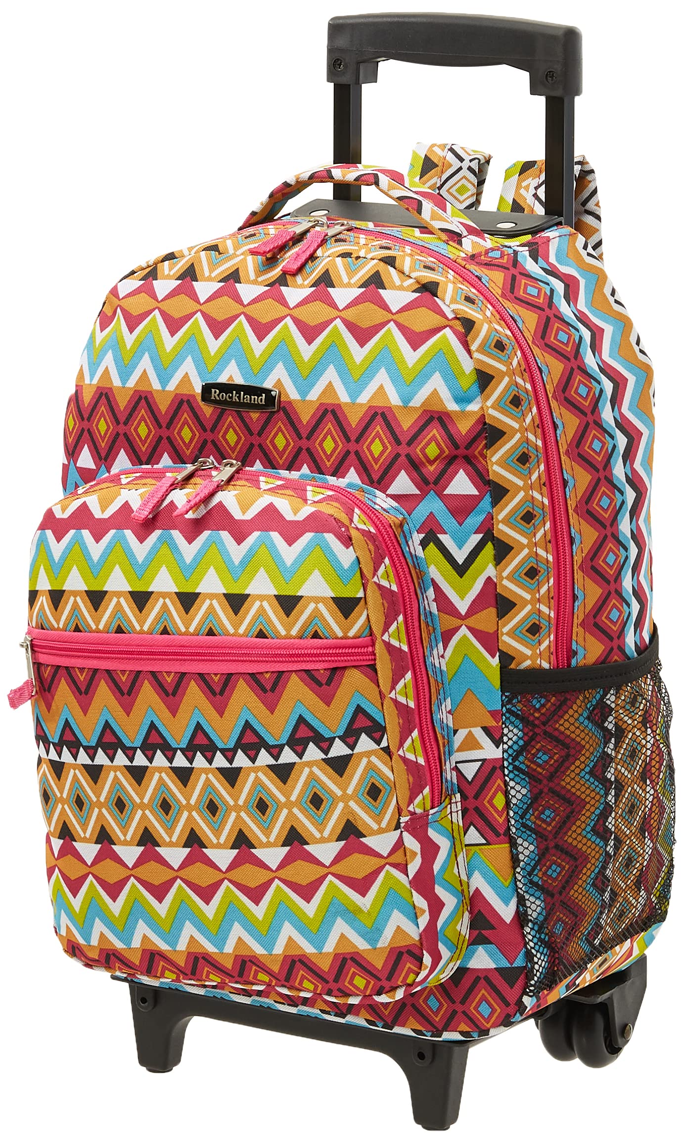 Rockland Double Handle 17" Rolling Backpack, Tribal