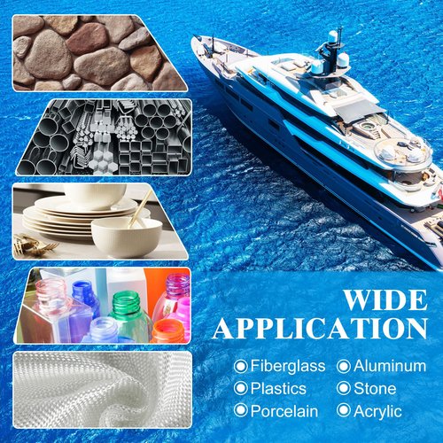 Fiberglass Repair Kit, 100ml White Gel Coat Repair Kit for Boats, Marine Fiberglass Resin Kit for Fixing Holes, Chips, Cracks in Boats, Yacht, Surfboard, Acrylic, Porcelain, Ceramic, Fiberglass Filler
