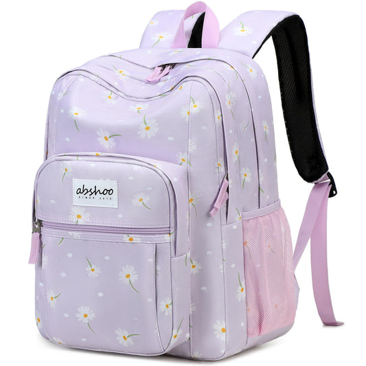 abshoo Classical Basic Daisy Womens School Backpack For College Teen Girls Water Resistant Bookbag (Daisy Purple)