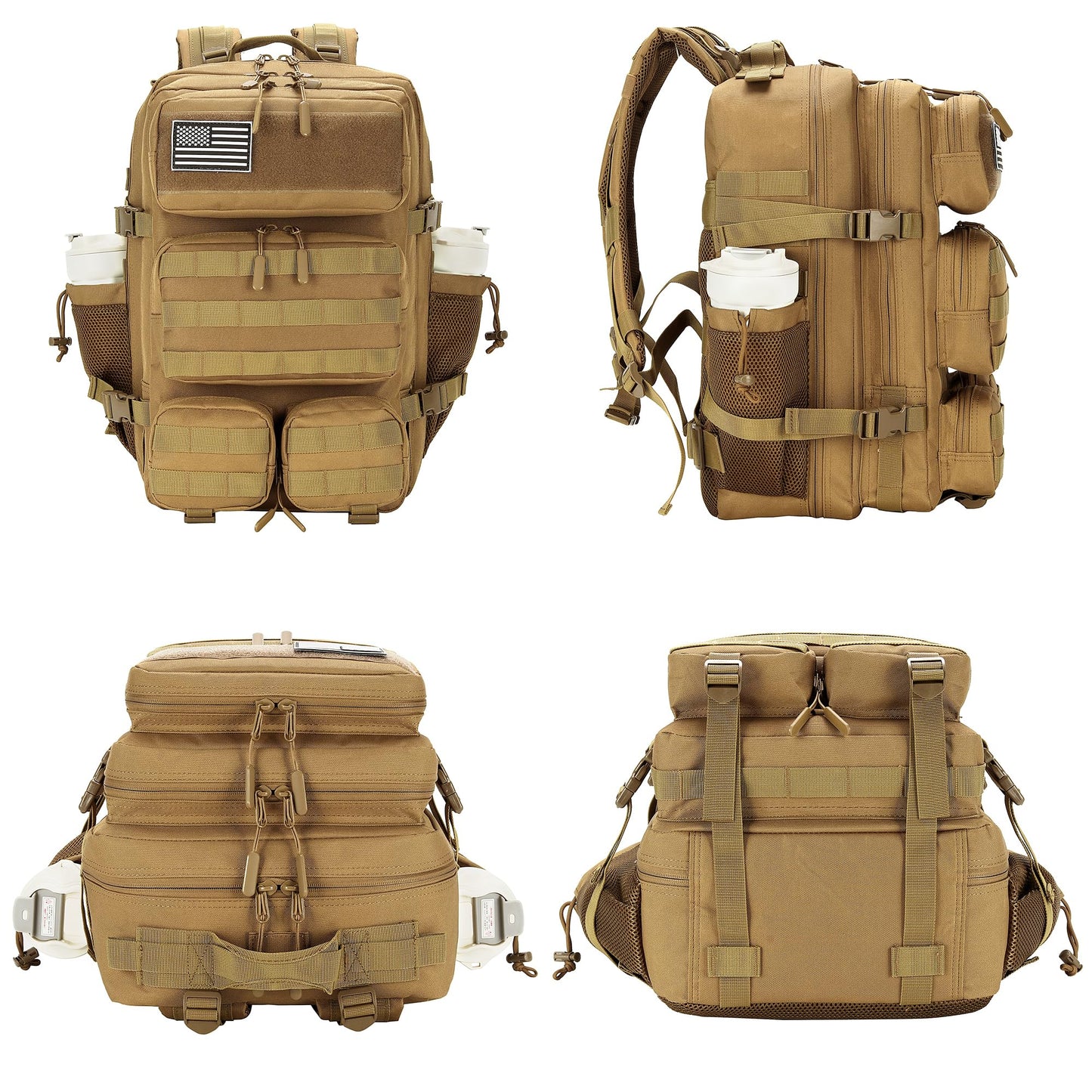 MoonWang 55L Tactical Backpack Heavy Duty Military Rucksack Molle Backpack 3 Day Assault Pack for Work Outdoors
