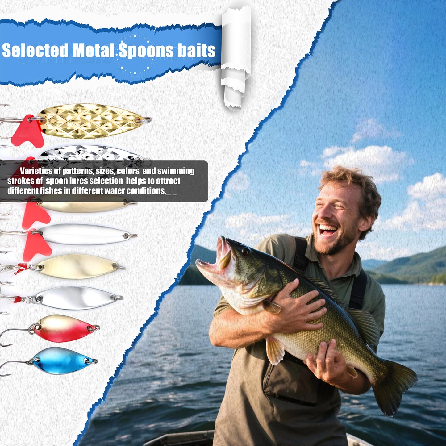 EXAURAFELIS Hard Fishing Lures Set, Minnow Popper Crankbait VIB for Bass Walleye Freshwater River Lake Fishing