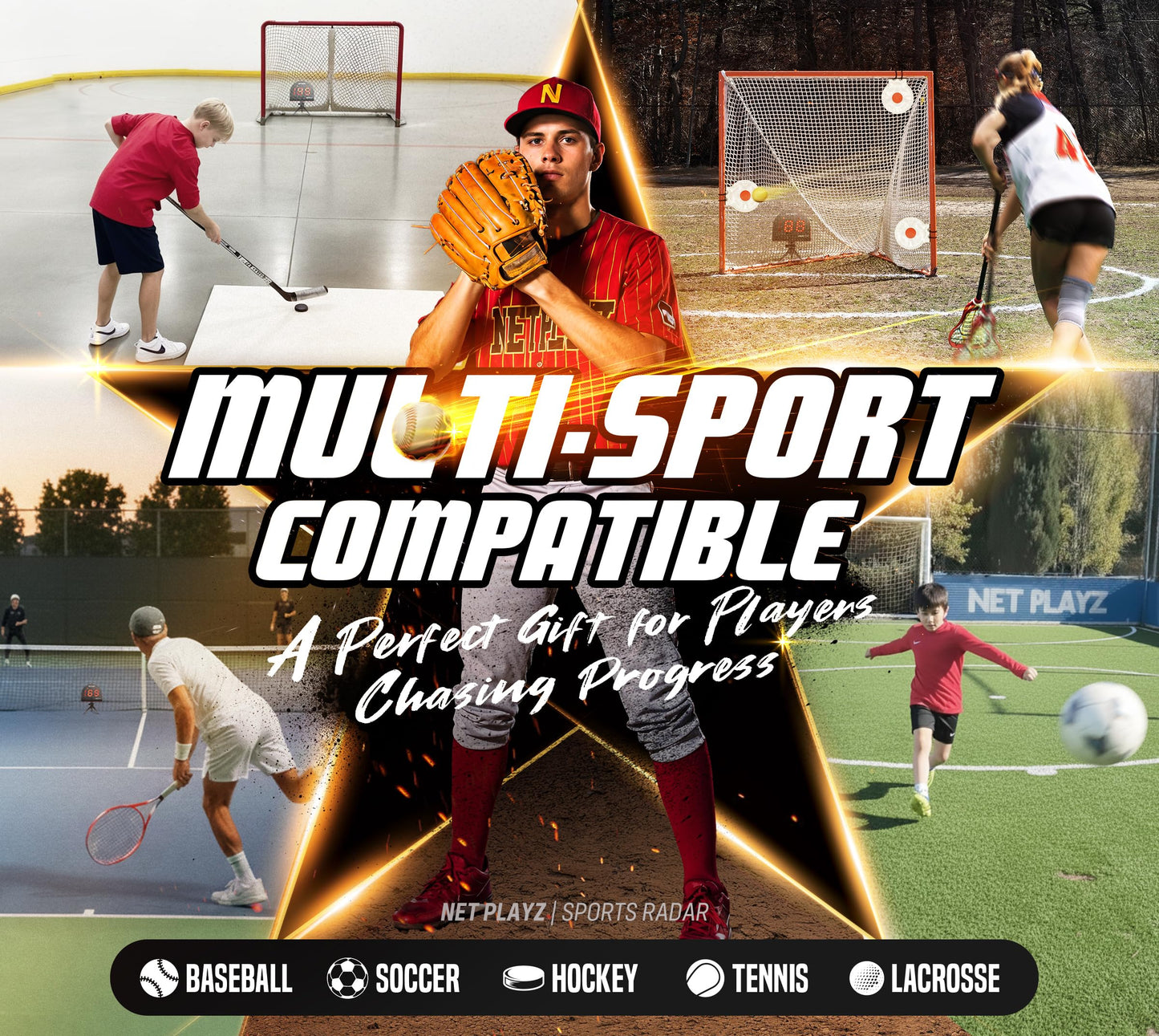 Baseball Training Gifts Speed Radar Equipment | Multi-Sports Hockey Tennis Soccer Hands-Free Radar Gun