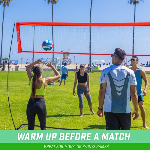 GoSports Freestanding Volleyball Training Net for Indoor or Outdoor Use - Instant Setup and Height Adjustable - 12 ft or 20 ft Sizes