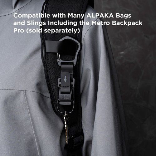 ALPAKA HUB Carabiner(L): Quick Release Keychain with Magnetic Belt Clip - EDC Carabiner for Keys - Tactical Gear & Backpack Accessories - Attach to ALPAKA Sling Bag, Belt Loops, and More