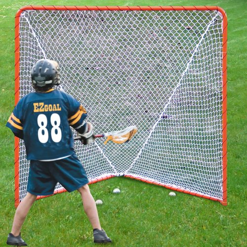 EZGoal Lacrosse Folding Goal, 6 x 6-Feet, Orange