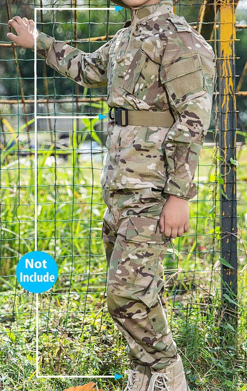 H World Shopping Tactical Airsoft Kids Clothing Children BDU Hunting Military Camouflage Combat Uniform Suit (MC,160)