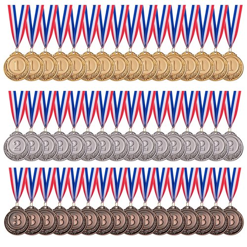 favide 48 Pieces Gold Silver Bronze Award Medals-Winner Medals Gold Silver Bronze Prizes for Competitions, Party,Olympic Style, 2 Inches