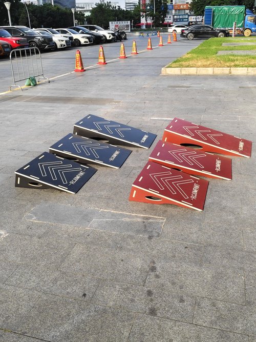 Skateboard & Bike Ramp,RC Car & Dirt Bike Jump Ramp– Heavy-Duty BMX, Scooter – 3 Sizes, Portable, Non-Slip– Easy Assembly, No Tools Needed (Red, 42.9 "L x 23.3" W x 11.7 "H)