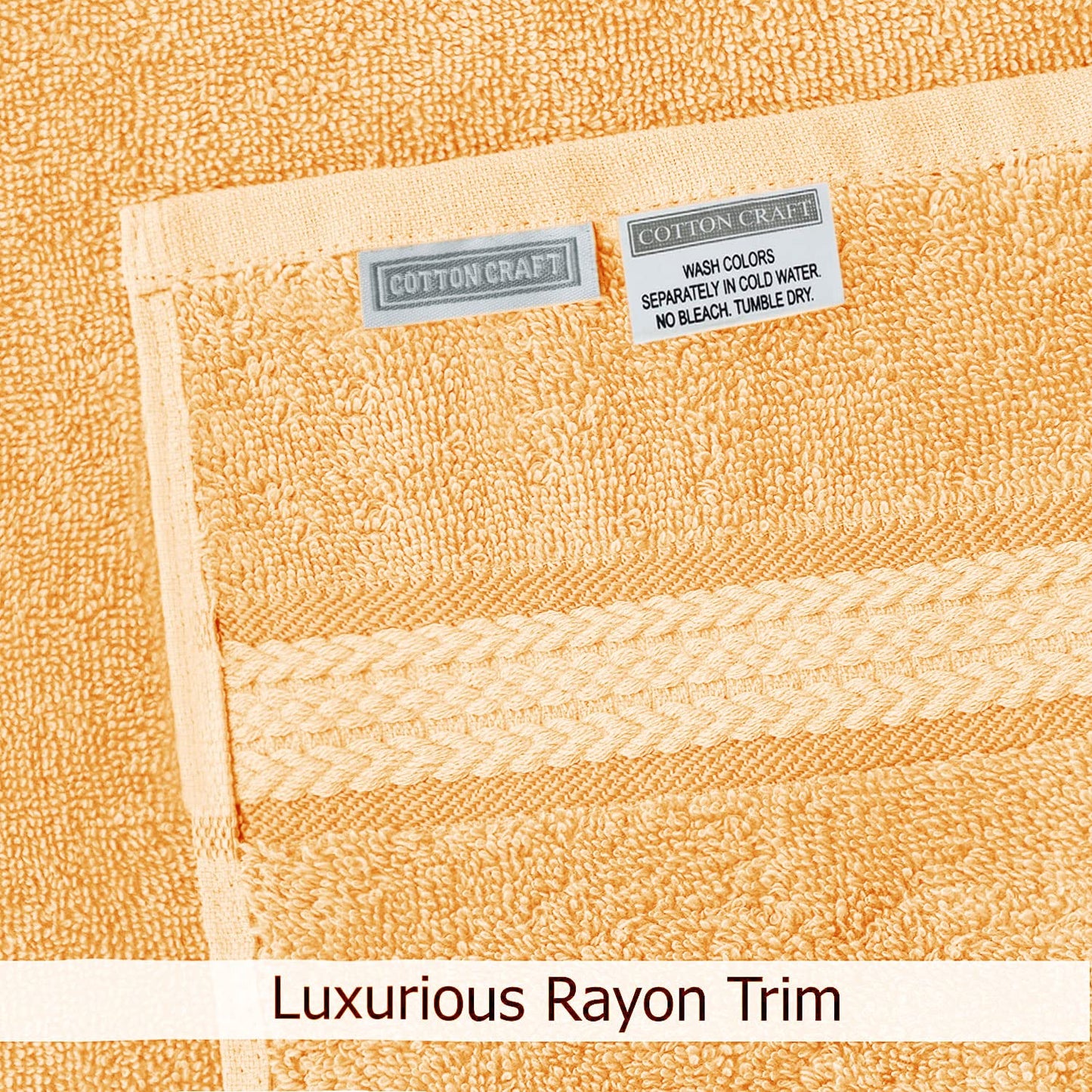 COTTON CRAFT Ultra Soft Wash Cloth - Set of 12 Pure Cotton Plush Absorbent Quick Dry Easy Care Bathroom Face Towel - Everyday Luxury Hotel Spa Gym Pool Shower Beach Kitchen Travel Dorm - 12x12- Yellow