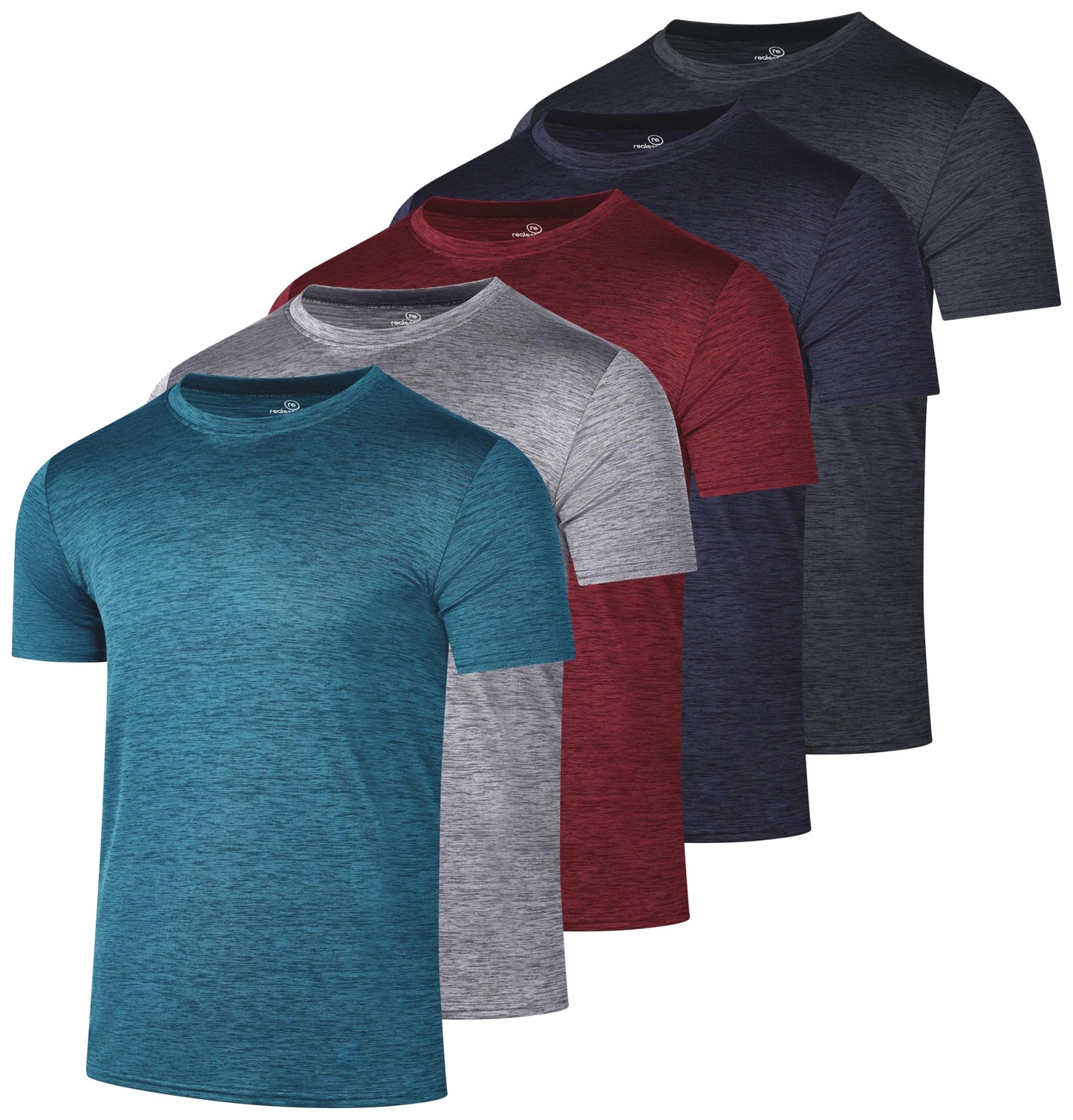 5 Pack Men's Dry Fit Short Sleeve T-Shirt Gym Workout Athletic Running Tee