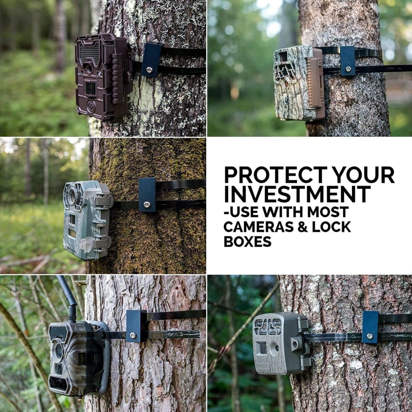 Trail Camera Lock by Guardian - Game Cam Tree Mount Holder Accessory and Heavy Duty Metal Security Locking Strap to Replace Lockbox and Reduce Theft (48 inch) (Standard)