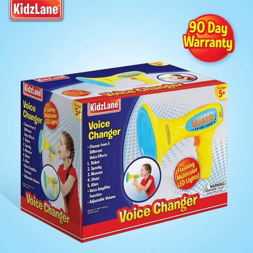 Kidzlane Voice Changer for Kids - Kids Microphone Toy with LED Lights and 5 Different Sound Effects - Voice Changer for Kids, Girls, Boys, Teens Age 5 Years and Up - Blue