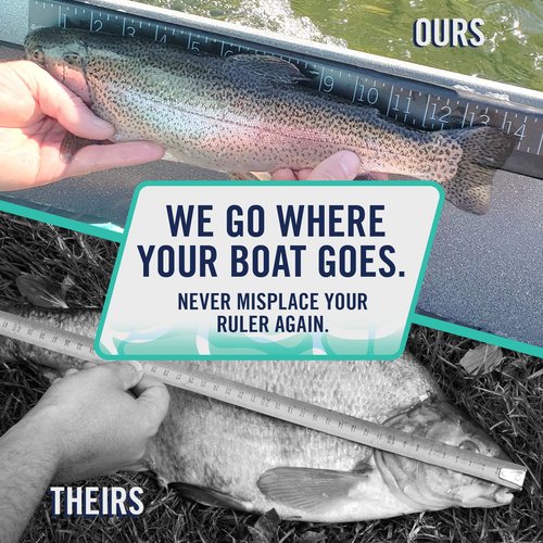 36" Fish Measuring Ruler Sticker | Waterproof Transparent Decal Tape | Made in USA | Bold and Easy Read Markings | Boat, Kayak, Net, Cooler Compatible | UV-Resistant Adhesive | Easy Application