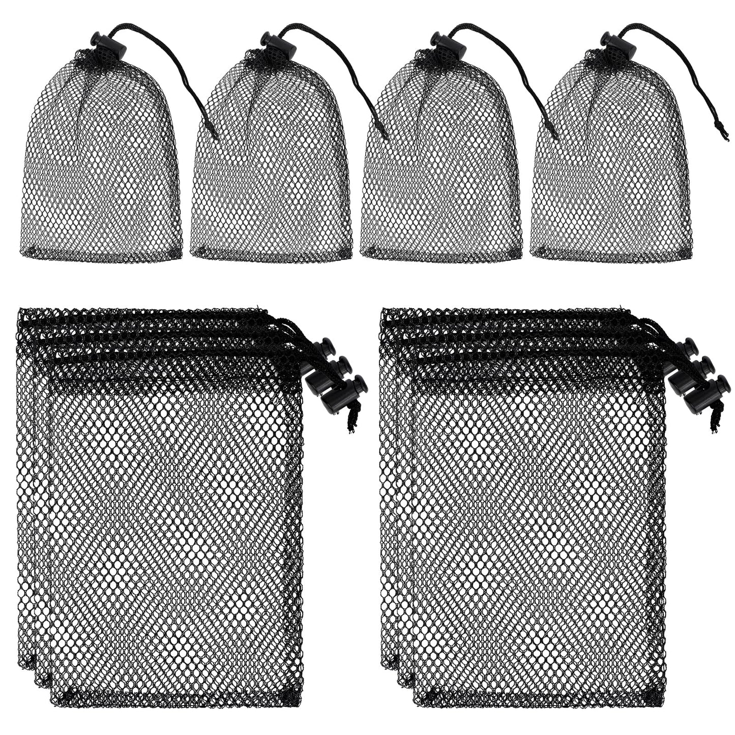 Sliverdew 10PCS Small Mesh Bags Drawstring Black Mesh Drawstring Bag Mini Nylon Net Bag with Drawstrings Small Travel Stuff Bags 6 x 4 inch