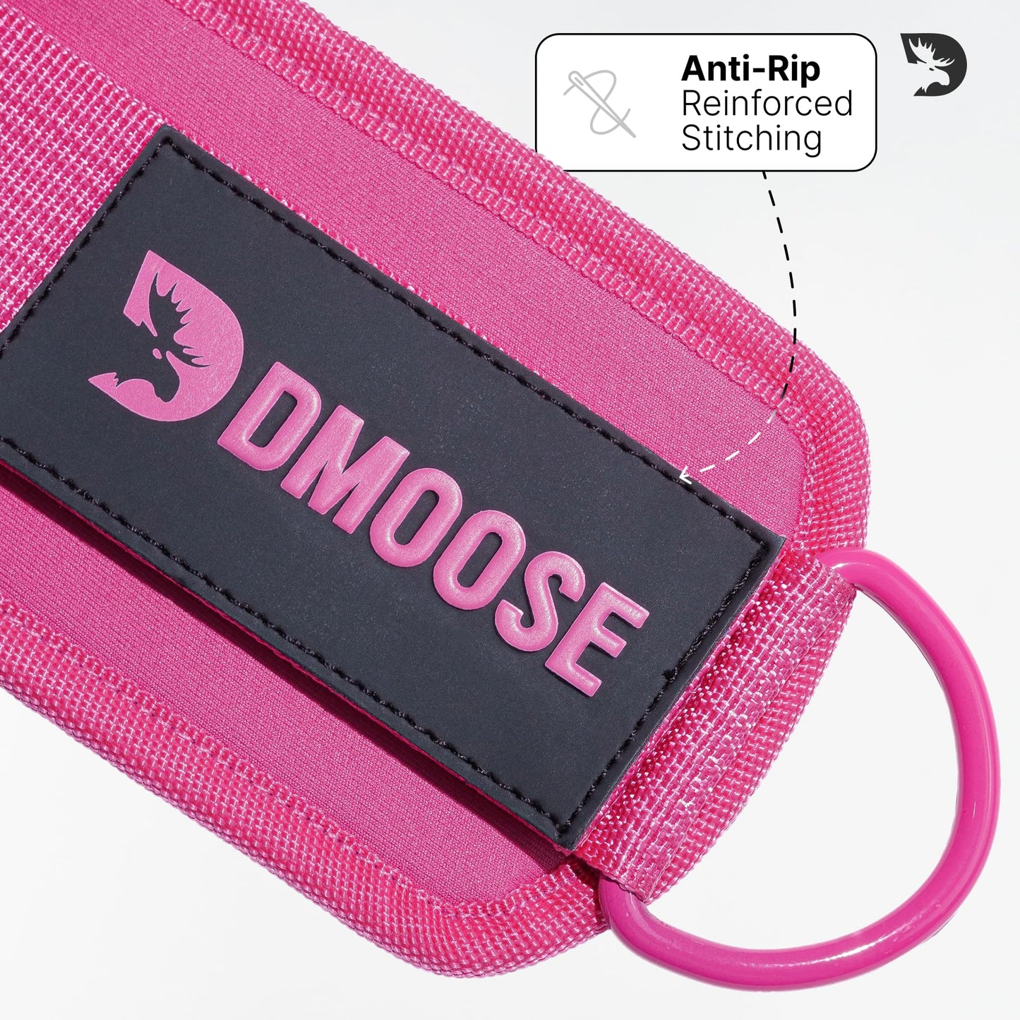 DMoose Ankle Strap for Cable Machine - One Size Fit with Premium Padding, Workout Kickback Ankle Cuffs, Ankle Bands for Working Out, Booty Workouts, Leg Extension, Hip Abductors & Lower Body Exercises