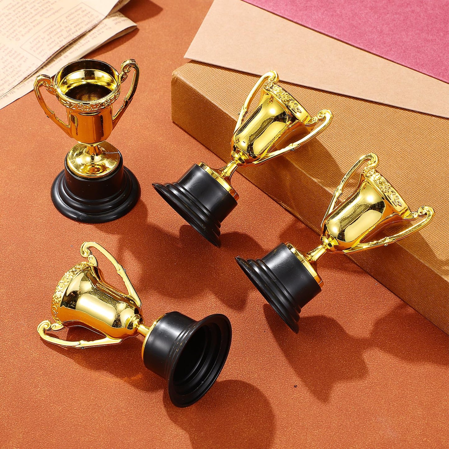 Operitacx Plastic Trophy 3.34 Inch Mini Reward Trophies Set for Kids School Awards Party Prizes and Sports Competitions Classroom Supplies