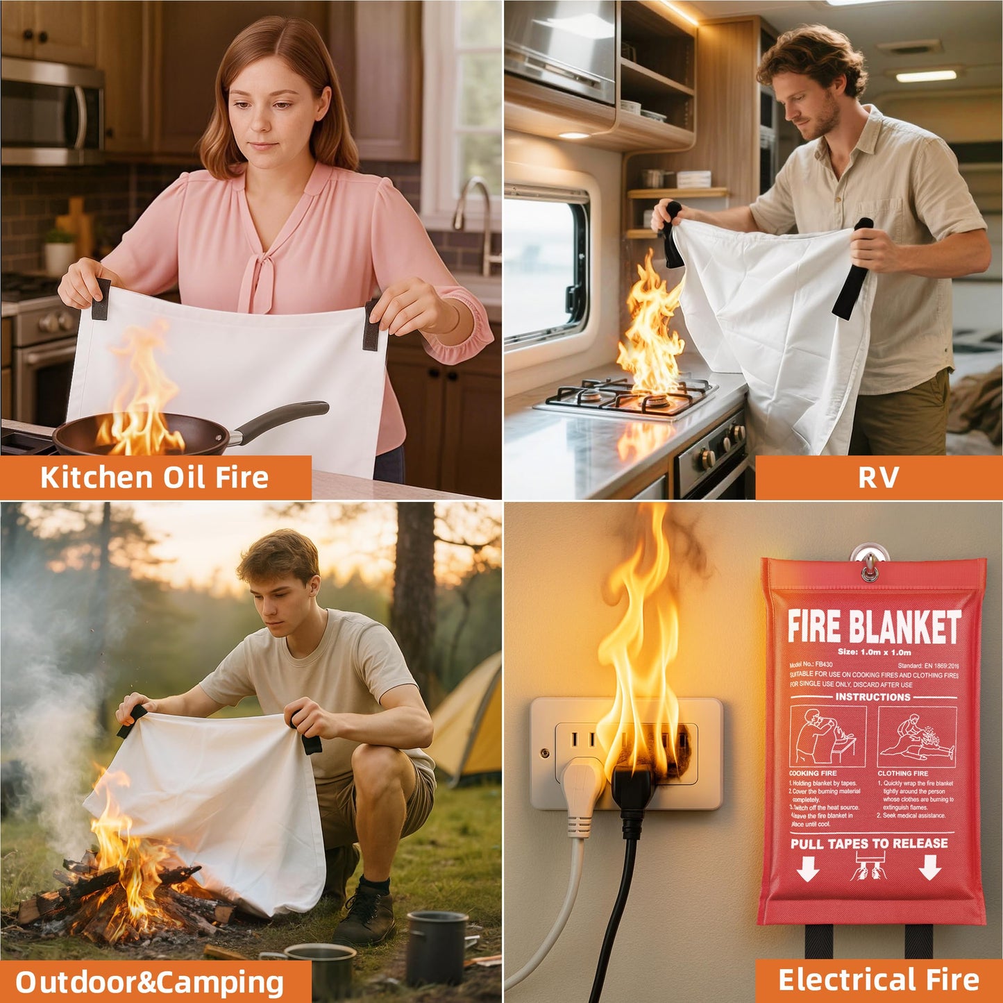 Andyssey Fire Blanket- 40" x 40" Prepared Emergency Fire Blanket