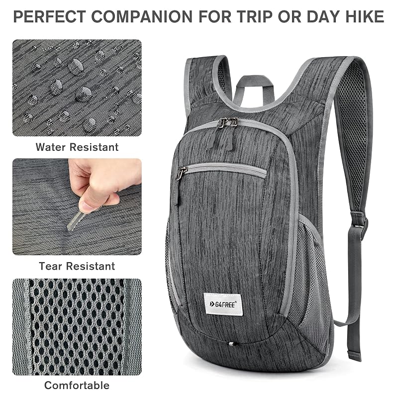 G4Free 10L/15L Foldable Hiking Backpack - Black 15L Variation