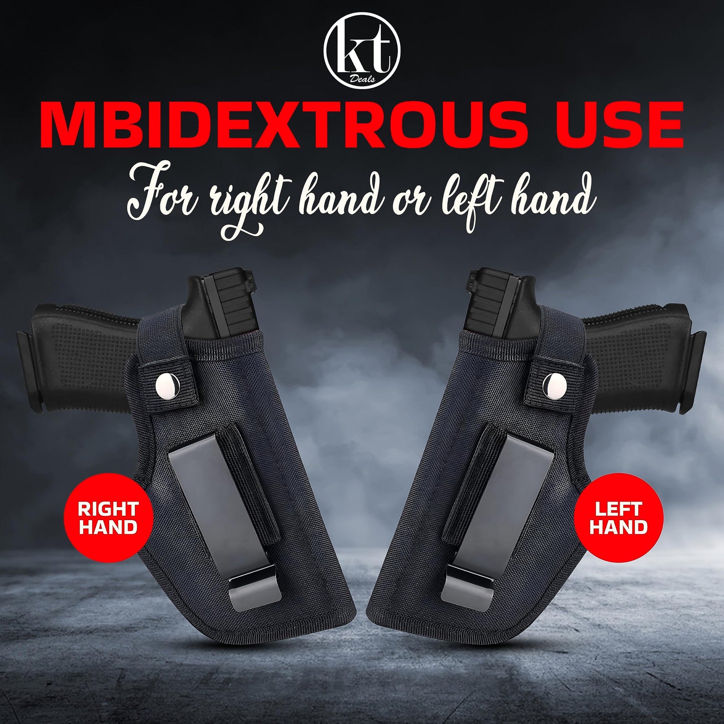 Universal Gun Holster for Men & Women, IWB/OWB Waist Belt Pistol Holster Fits for Taurus Glock Sig M&P Ruger 380 9mm Airsoft Gun Holsters for Concealed Carry Pistol Holder Right/Left Hand